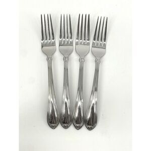 Lenox CHANDELLE Dinner Forks GLOSSY 18/10 Stainless China 8 1/8" Set Of 4